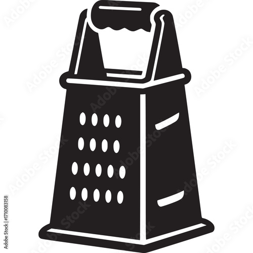 Black grater icon isolated on white background