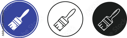 Paint brush icon vector illustration painting tool symbol set