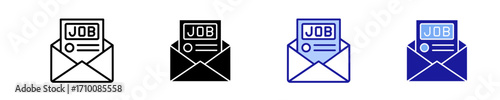 Job Offer  Icon Set Multiple Style Collection