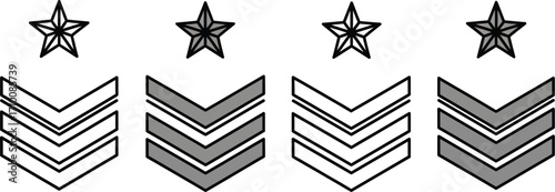 Army ranks vector illustration military chevron and star icon