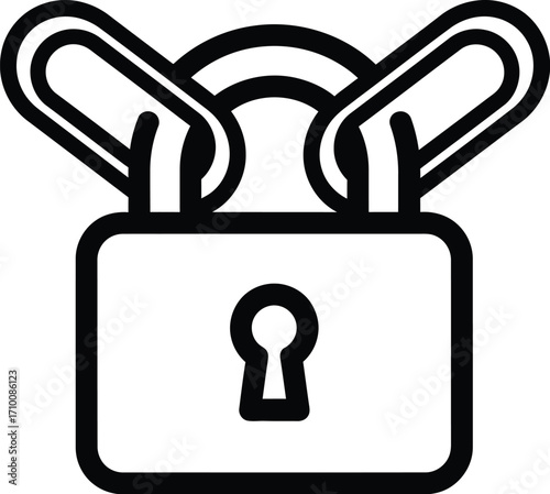 Padlock security chain icon vector illustration lock safety