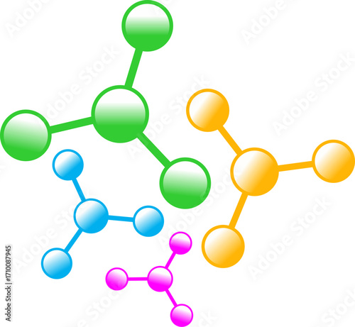  DNA colorfull couple vector logo on molecule of chemistry