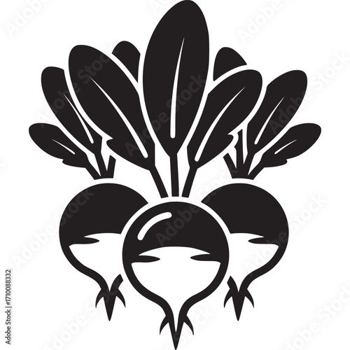 Three beetroots icon isolated on white background