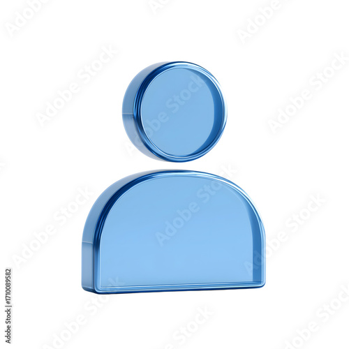 3d icon of Transparent blue avatar 