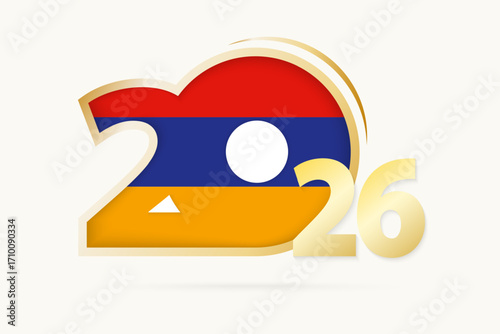 Year 2026 with Armenia Flag pattern.