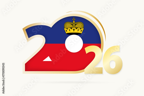 Year 2026 with Liechtenstein Flag pattern.