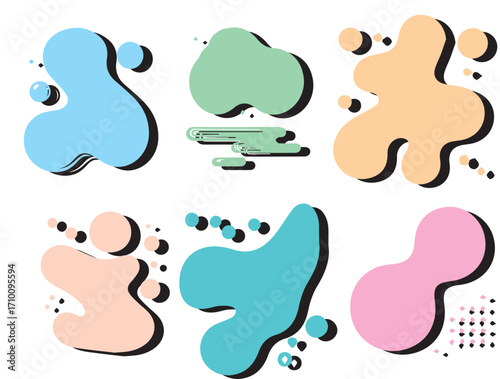liquid bubble set vector illustration
