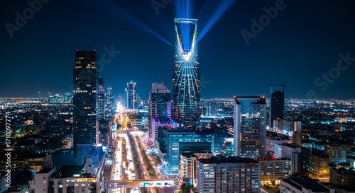 Wallpaper Mural hong kong skyline at night Torontodigital.ca