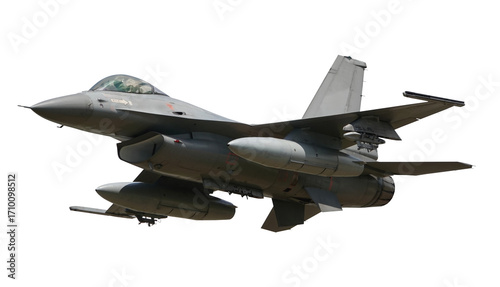 f 16 fighter jet isolated on transparent background