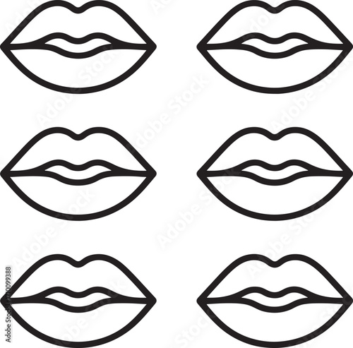 lips in a row design element icon illustration line art royalty free stock photos premium quality