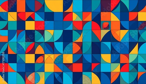 Wallpaper Mural Geometric pattern of shapes and colors Torontodigital.ca