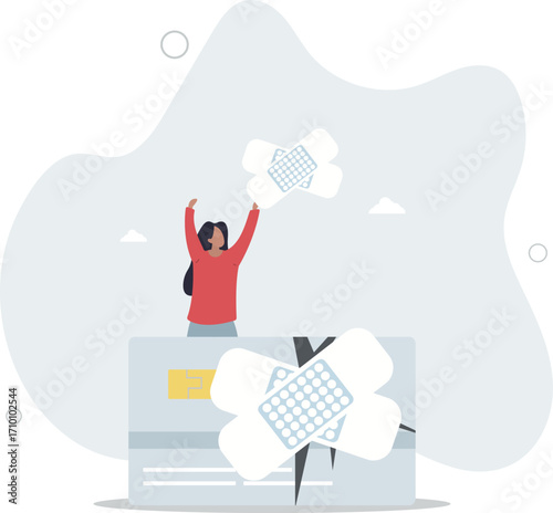Credit repair, process to fixing poor credit standing, recover from financial mistake or negotiate with lender concept.life and employment of people.