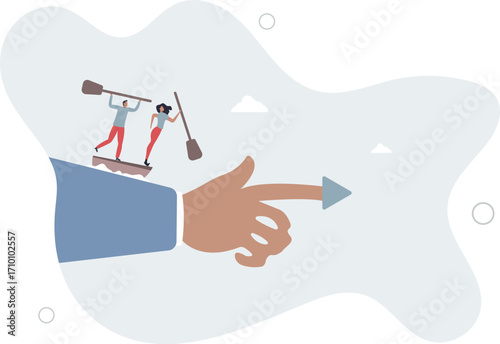 Team direction, business decision or leadership, guidance or strategy to achieve success, determination and inspiration concept.life and employment of people.