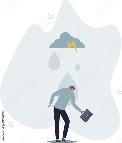 Having bad day, disappointed work, discourage or depression, failure feeling bad or difficulty,life and employment of people.