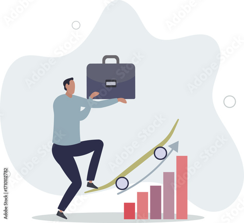 Growth for success, growing business to achieve goal, progress or improvement, career development or financial profit earning.life and employment of people.
