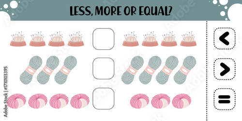 Craft Counting Worksheet – Less, More or Equal Comparison Activity