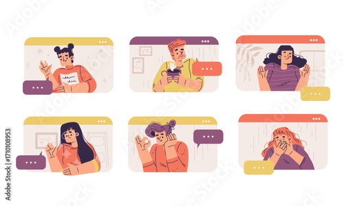 A Variety of Diverse Characters Engaging in Meaningful Digital Communication Platforms