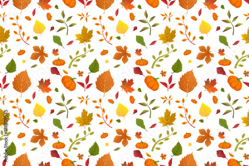  Autumn Leaves Seamless Vector Pattern