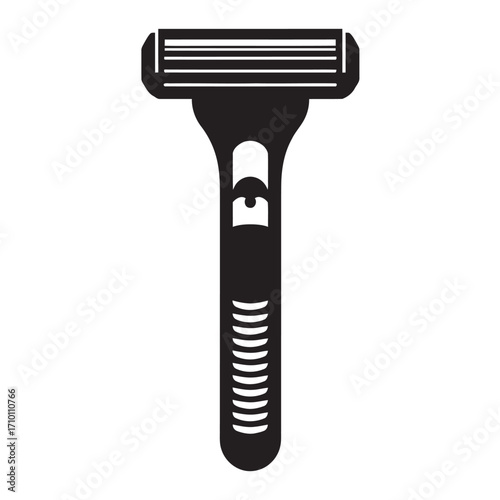 black and white silhouette of a razor vector on a white background