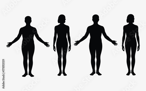 Male and Female Human Body Silhouettes