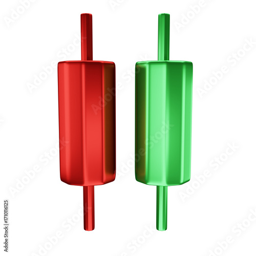 3D Candlestick diagram. Global trend in the stock and bond market. financial management and investment strategy with growth profit.