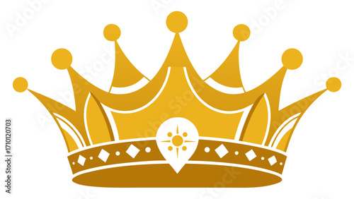 Vector art of golden crown, a symbol of royalty, power, and elegance, perfect for designs needing a touch of luxury and prestige