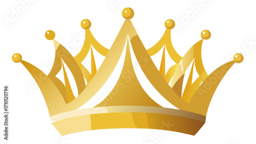 Vector art of golden crown with gems, representing royalty, power, and luxury, symbolizing leadership and success