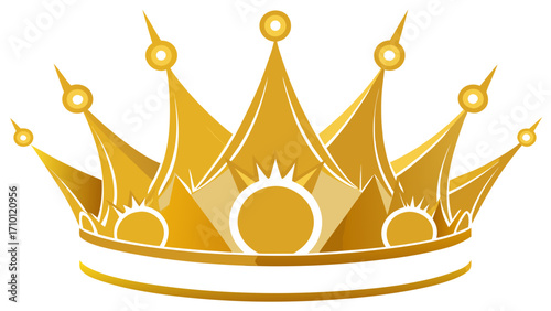 Vector art of golden crown, a symbol of power, royalty, and authority, often used in heraldry and as a decorative element