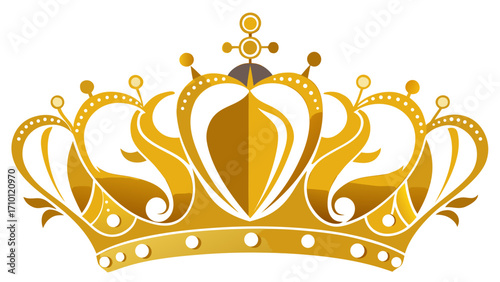 Vector art of golden crown, a symbol of royalty, power, and prestige, often used in heraldry and as a decorative element