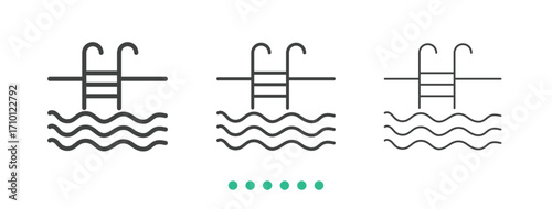 Swimming pool icon. Thin line icon vector