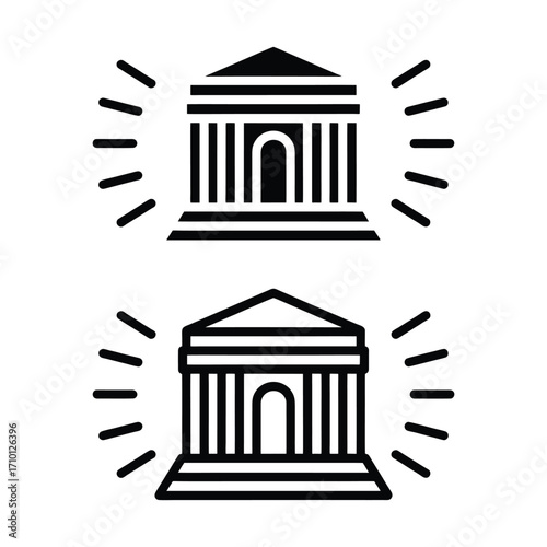 Bank and Financial Building Icons