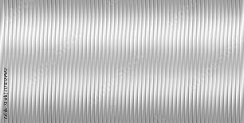 Ribbed glass texture background with soft, grey, frosted waves.Embossed, striped, and minimal—ideal for acrylic or polycarbonate surfaces. The vector-fluted panel evokes a light, airy feel.