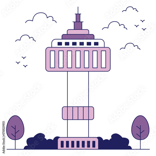 Premium design icon of seoul tower