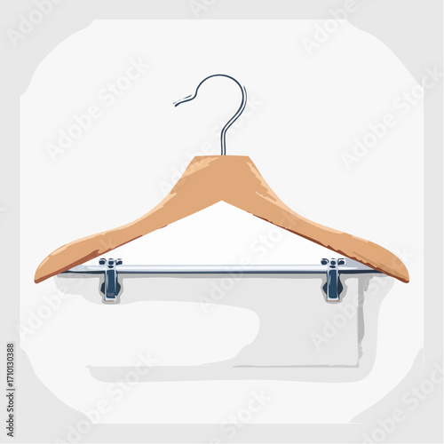 Wooden Clothes Hanger with White Garment