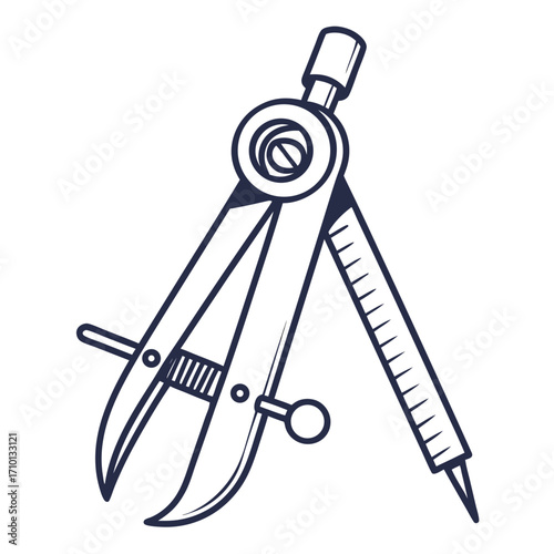 Drafting Compass Precision Tool for Geometric Design and Technical Drawing
