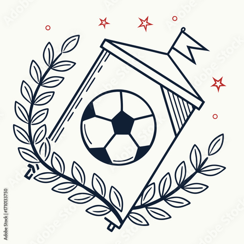 Soccer Tent Icon with Laurel Wreath