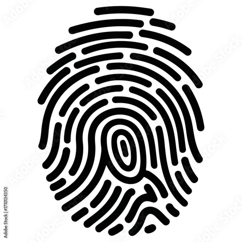Fingerprint identification security concept for identity verification.