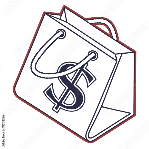 Shopping Bag with Dollar Sign Affordable Shopping