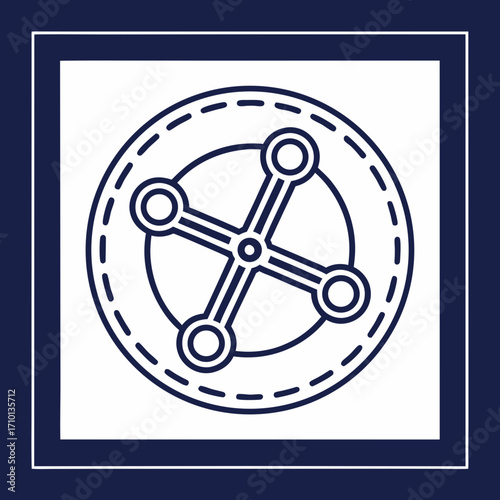 Vector graphic of a geometric star shape within a circular border