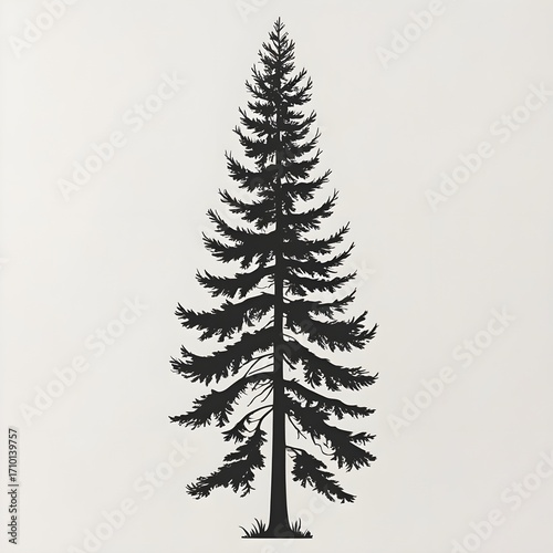 Douglas Fir Conifer Silhouette Isolated Symbol