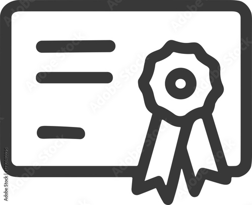 Achievement certificate or diploma icon