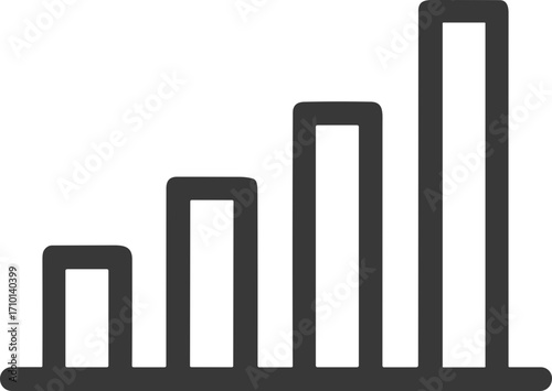 Analytics or growth data bar chart icon