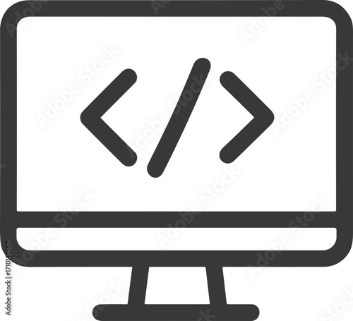 Computer programming or coding screen icon