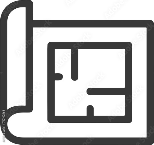 Architectural floor plan or blueprint icon