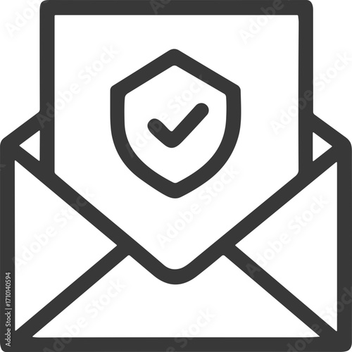 Secure message or verified email envelope icon