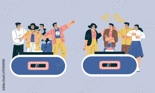 Experience the thrilling action of dynamic contestants in an exciting game show setting