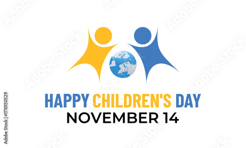 Children's Day is observed in India on November 14 honor of the birth anniversary of Jawaharlal Nehru. Banner poster, flyer and background design template. Vector illustration of background. Eps 10.