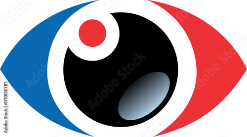 vector illustration of a eye vision optic logo
