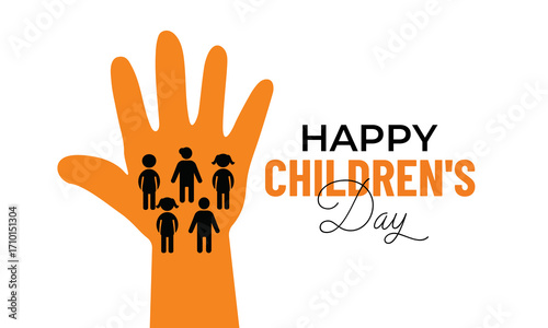Children's Day is observed in India on November 14 honor of the birth anniversary of Jawaharlal Nehru. Banner poster, flyer and background design template. Vector illustration of background. Eps 10.