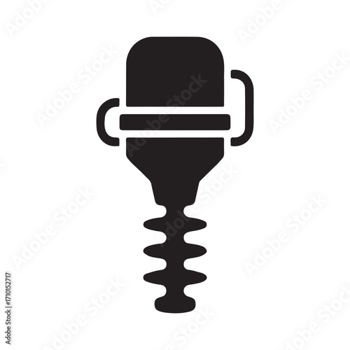 Heavy duty solid concrete vibrator design icon